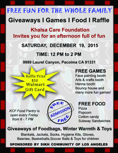 Free Giveaway: Khalsa Care Foundation @ Los Angeles | California | United States