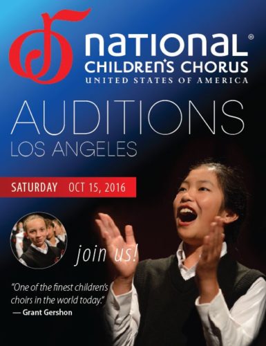 Auditions: The National Children’s Chorus @ UCLA School of Music | Los Angeles | California | United States